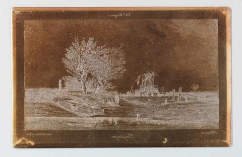 RECORD DATE NOT STATED  Landscape, 1863 - 1880 Paris steel (alloy) etching... Foto stock