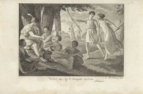 RECORD DATE NOT STATED  Landscape with shepherds and shepherds, Ludwig Got... Stock Photos