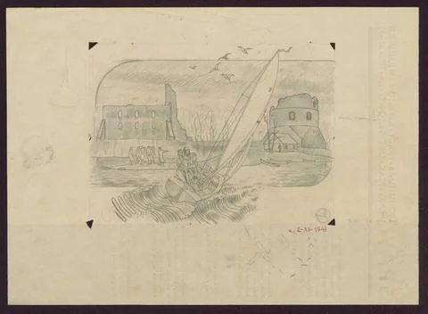 RECORD DATE NOT STATED  Landscape Z AGLOWK, Sketches for graphics from the... Stock Photos