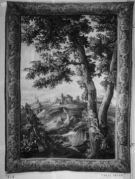 RECORD DATE NOT STATED  Landscape with crested bird. unknown c. 1675-1725 ... Foto stock