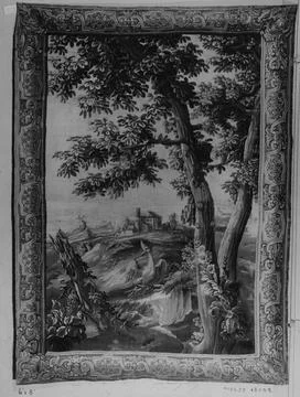 RECORD DATE NOT STATED  Landscape with crested bird. unknown c. 1675-1725 ... Foto stock