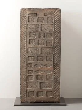 RECORD DATE NOT STATED  Large brick . Terracotta stamped. China, Han. Pari... Stock Photos