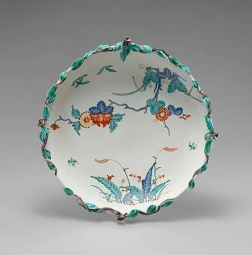 RECORD DATE NOT STATED  Large Dish (Coupe). Chantilly Porcelain Manufactor... Stock Photos