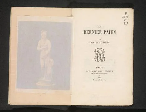 RECORD DATE NOT STATED  The last pagan, Edouard Romberg, 1882 book Paris p... Stock Photos