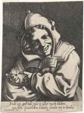 RECORD DATE NOT STATED  Laughing nar with sooth head in his sleeve, Werner... Stock Photos
