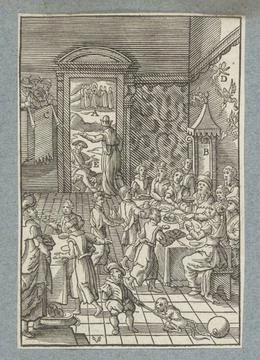 RECORD DATE NOT STATED  Lazarus begges in the house of the rich man, 1629 ... Stock Photos