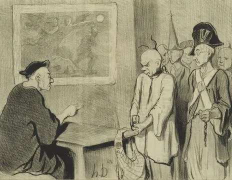RECORD DATE NOT STATED Le Code PÃ nal HonorÃ Daumier (French, 1808-1879). . 스톡 사진