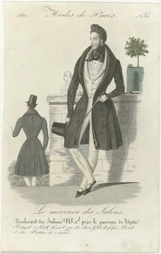 RECORD DATE NOT STATED  Le Mercure des Salons, Modes de Paris, 1830, No. 3... Stock Photos