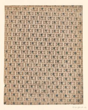 RECORD DATE NOT STATED  Leaf with job pattern with saved motifs with dots,... Stock Photos