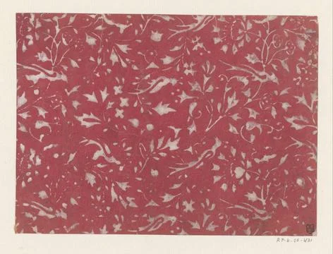 RECORD DATE NOT STATED  Leaf with spreading pattern of seals and flowers, ... Foto stock