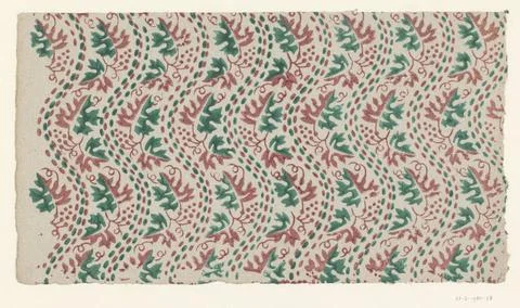 RECORD DATE NOT STATED  Leaf with wavy job pattern of leaf vines between d... Stock Photos