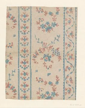 RECORD DATE NOT STATED  Leaf with blade pattern of loose flower vines and ... Stock Photos