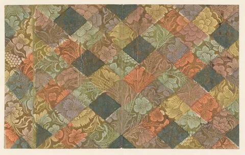 RECORD DATE NOT STATED  Leaf with spray pattern of flowers and grape bunch... Stock Photos