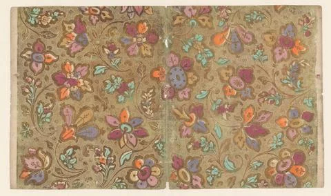 RECORD DATE NOT STATED  Leaf with spreading pattern of flowers on points s... Stock Photos