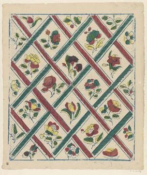 RECORD DATE NOT STATED  Leaf with diamond pattern with flour and point sto... Stock Photos