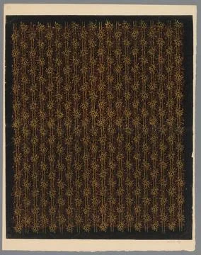 RECORD DATE NOT STATED  Leaf with lane pattern of flowers and slanted line... Stock Photos