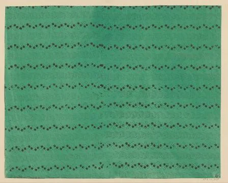 RECORD DATE NOT STATED  Leaf with flower pattern and dot pattern, anonymou... Stock Photos