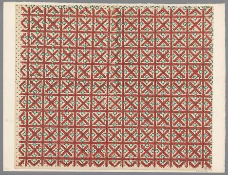 RECORD DATE NOT STATED  Leaf pattern of asterisks over lines grid over blo... Stock Photos