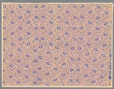 RECORD DATE NOT STATED  Leaf with spreading pattern of flowers and dots ov... Stock Photos