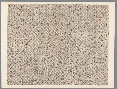 RECORD DATE NOT STATED  Leaf pattern of leaf motif under pattern of dotted... Stock Photos