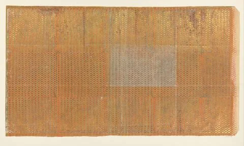 RECORD DATE NOT STATED  Leaf with grid of hexagons filled with floral patt... Stock Photos