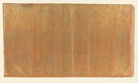 RECORD DATE NOT STATED  Leaf with grid of hexagons filled with floral patt... Stock Photos