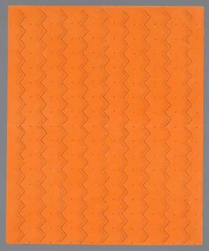 RECORD DATE NOT STATED  Leaf with lanes pattern of zigzag lines and dots, ... Stock Photos