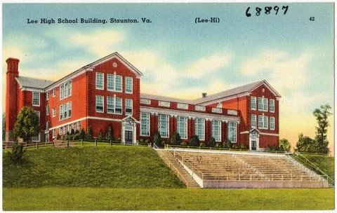 RECORD DATE NOT STATED Lee High School building, Staunton, Va. , Schools, ... Fotos de archivo