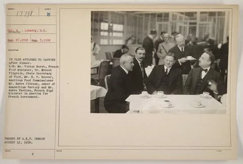 RECORD DATE NOT STATED  (left to right) Mr. Victor Boret, French Food Mini... Stock Photos