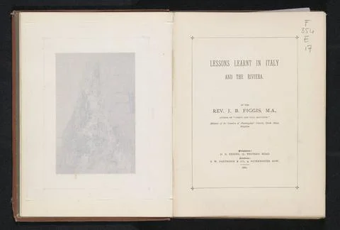 RECORD DATE NOT STATED  Lessons learnt in Italy and the Riviera, J.B. Figg... Stock Photos