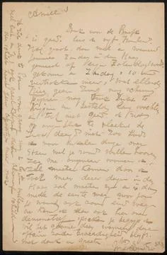 RECORD DATE NOT STATED  Letter to Philip Zilcken, Willem de Zwart, 1872 - ... Stock Photos