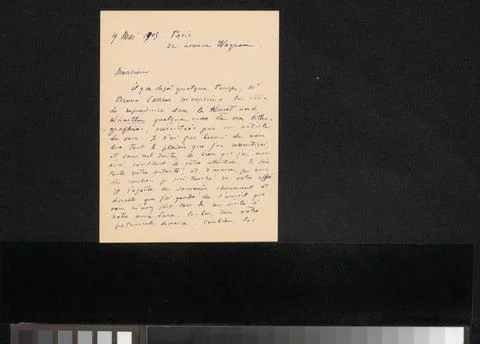 RECORD DATE NOT STATED  Letter to Jan Veth, Odilon Redon, 1903 letter Pari... Stock Photos