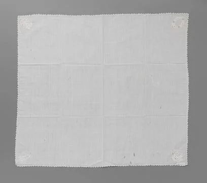 RECORD DATE NOT STATED  Linen handkerchief with embroidered corners with f... Stock Photos