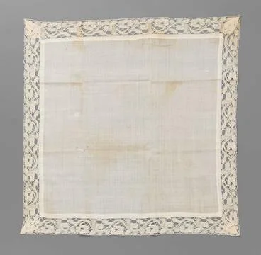 RECORD DATE NOT STATED  Linen chalice cloth with a border bobbin with rose... Stock Photos