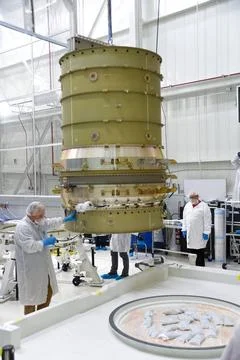 RECORD DATE NOT STATED LOFTID Spacecraft Stack Lift and Mate to GTV. Techn... Stock Photos