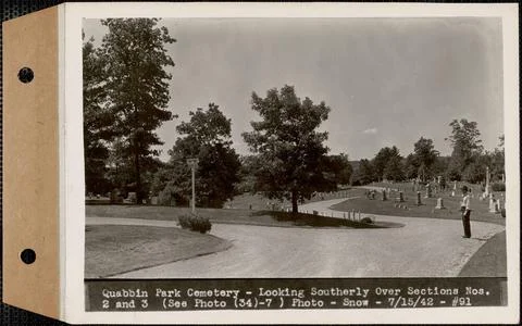 RECORD DATE NOT STATED Looking southerly over sections 2 and 3, Quabbin Pa... Stock Photos