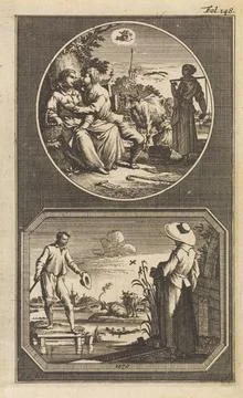 RECORD DATE NOT STATED  Loving farmer s couple / pair on a bank, Jan Goere... Fotos Stock