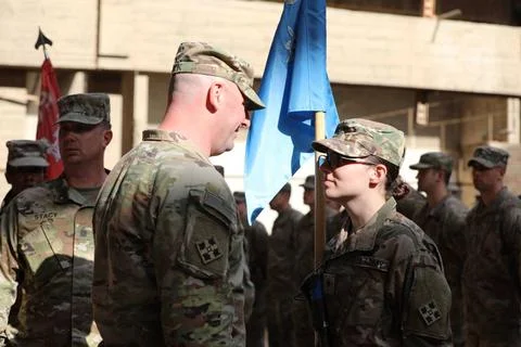 RECORD DATE NOT STATED Lt. Col. Gregory Polk, the 299th Bridge Engineer Ba... Stock Photos