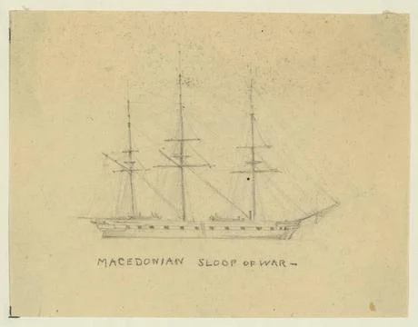RECORD DATE NOT STATED Macedonian, sloop of war. Morgan collection of Civi... Stock Photos