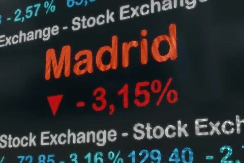 RECORD DATE NOT STATED Madrid stock exchange moving down Spain, Madrid neg... 库存照片