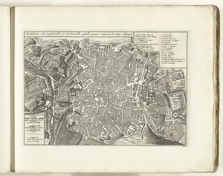 RECORD DATE NOT STATED  Madrid map, ca. 1702, 1702 - 1703 print Map of the... Fotos Stock
