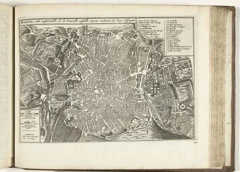 RECORD DATE NOT STATED  Madrid map, 1726, 1726 print Madrid map. Plate no.... Stock Photos
