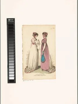 RECORD DATE NOT STATED  Magazine of Female Fashions of London and Paris, N... Stock Photos