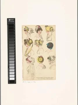 RECORD DATE NOT STATED  Magazine of Female Fashions of London and Paris: L... Stock Photos
