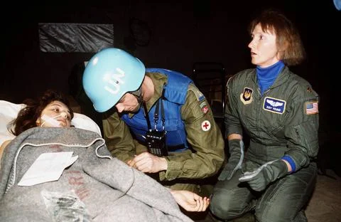 RECORD DATE NOT STATED MAJ. Judy Young, Nurse, 2nd Aero Medical Evacuation... Stock Photos