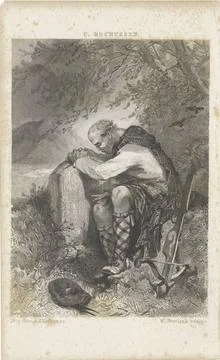 RECORD DATE NOT STATED  Man praying in the open air, Willem Steelink (I), ... Stock Photos