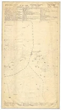 RECORD DATE NOT STATED A map, coordinates page 40 West (137, 12-7-1944) wi... Stock Photos