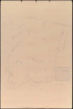 RECORD DATE NOT STATED A map or plot of the town of Wrentham showing ye fi... Fotos de archivo