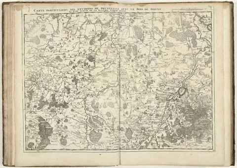 RECORD DATE NOT STATED  Map of the Brussels area, 1706, 1706 Map of the Br... Stock Photos