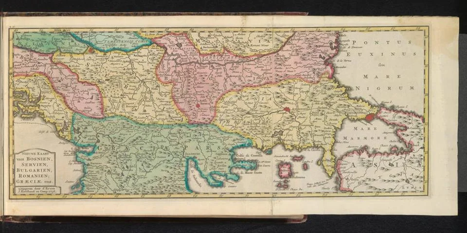 RECORD DATE NOT STATED  Map of the Balkans, Anonymous, 1738 Map of the cou... Stock Photos